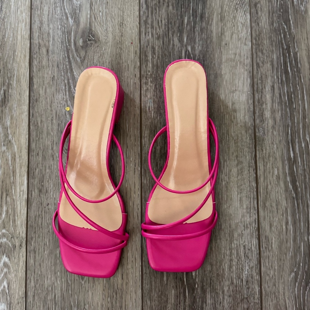 Elegant Pink Strappy Women's Heels